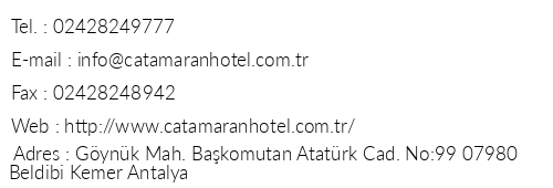 Catamaran Resort Hotel telefon numaralar, faks, e-mail, posta adresi ve iletiim bilgileri